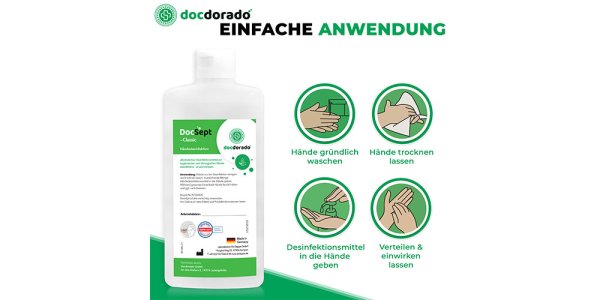 docdorado DocSept Classic Händedesinfektion - 12 x 1000 ml