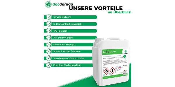 docdorado DocSept Classic Händedesinfektion - 2 x 5000 ml