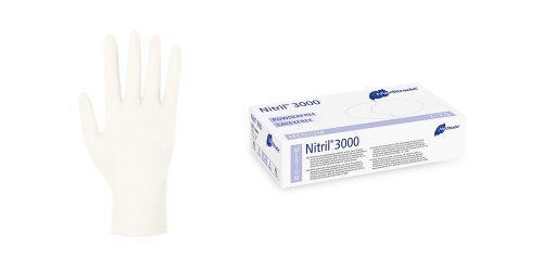 Meditrade Nitril 3000 Nitrilhandschuhe weiß - Größe M - 10 x 100 Stck.